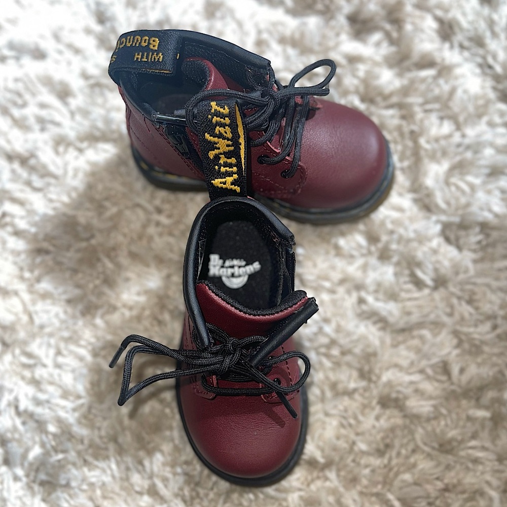 Dr.Martens burgundy zip and lace boots! ❤️‍🔥